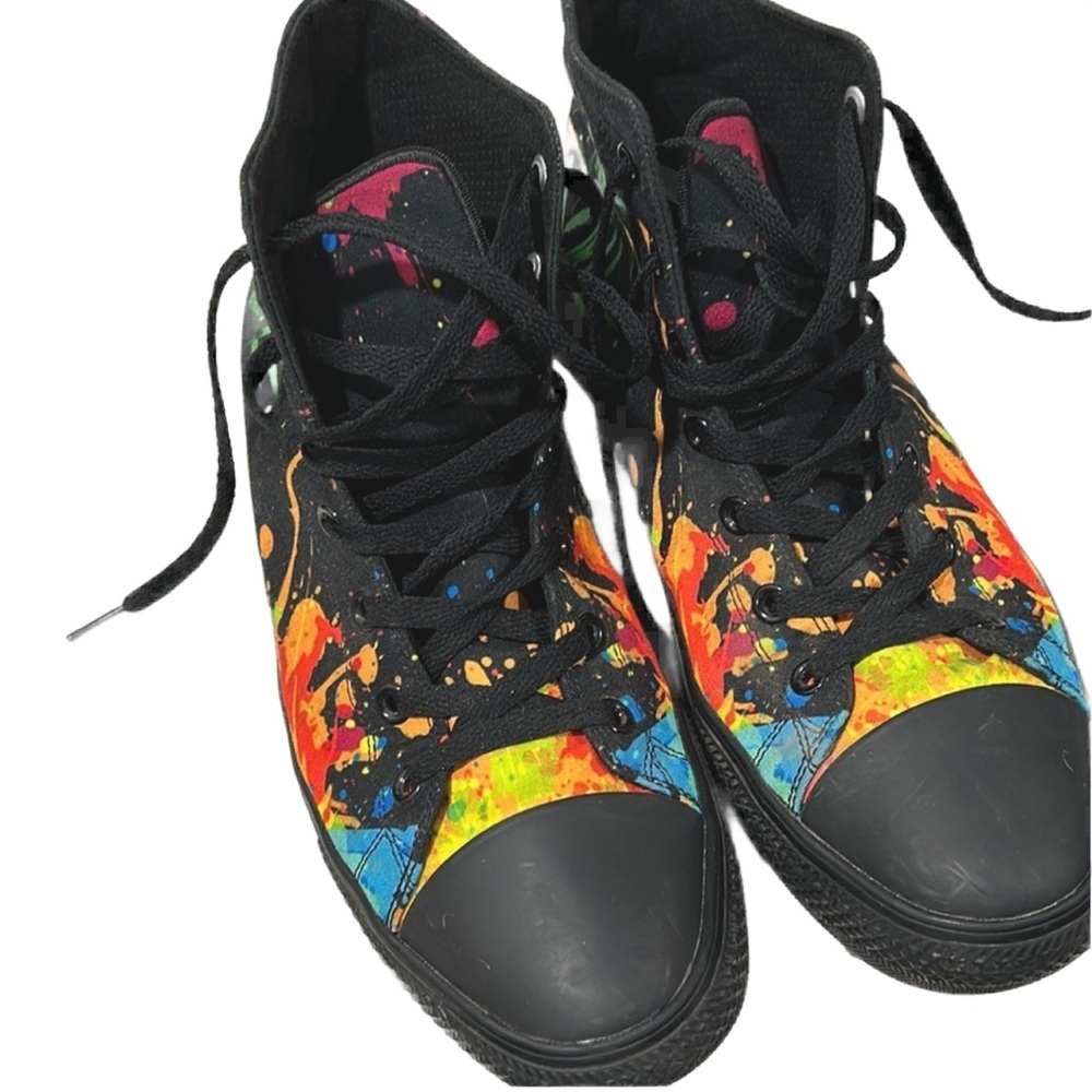 RAAD shoe sneakers black Rock and roll color splash GUC size 12